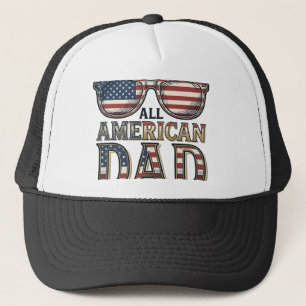 All American Dad Veteran Patriotic Sunglasses Shir Trucker Hat