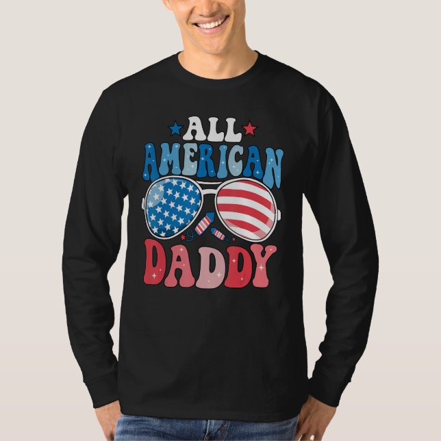 All American Daddy Sunglasses 4th of July Family M T-Shirt (Front)