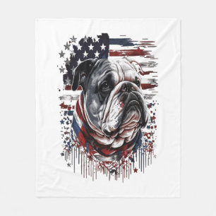 ALL AMERICAN DOG-lovers english bulldog Fleece Blanket