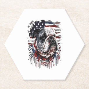 ALL AMERICAN DOG-lovers english bulldog  Paper Coaster