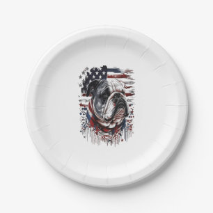 ALL AMERICAN DOG-lovers english bulldog Paper Plate