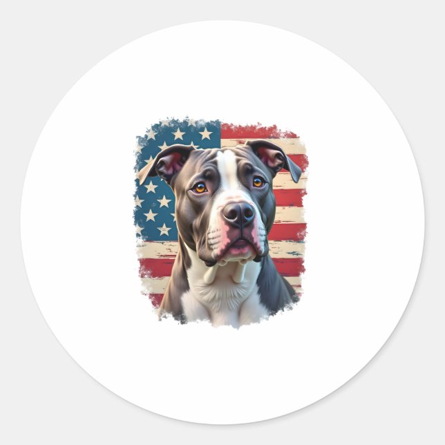ALL AMERICAN DOG-lovers pit bul (2) Classic Round Sticker (Front)