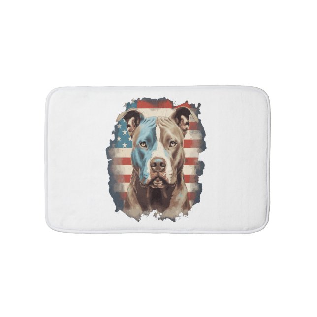ALL AMERICAN DOG-lovers pit bull  Bath Mat (Front)