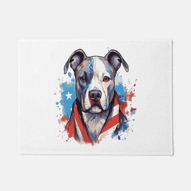 ALL AMERICAN DOG-lovers pit bull  Doormat (Front)
