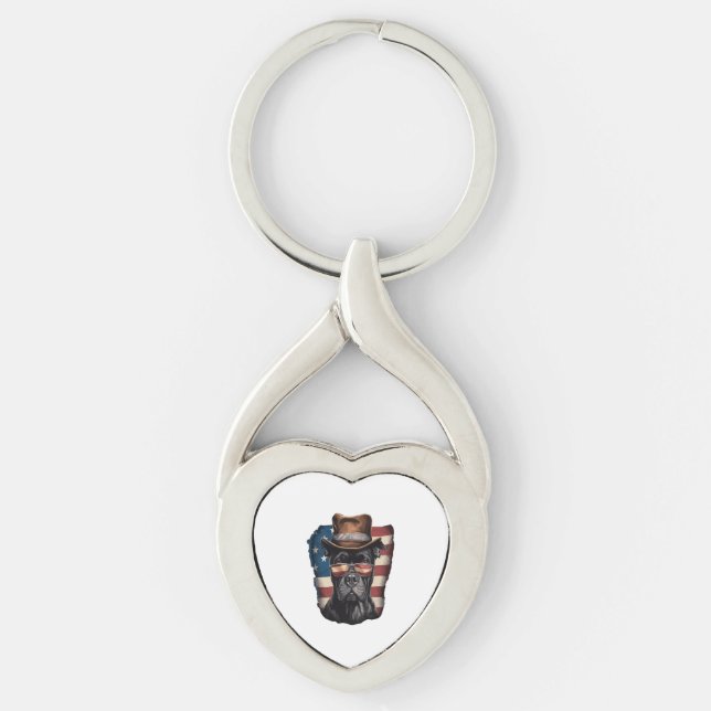 ALL AMERICAN DOG-lovers pit bull  Key Ring (Front)