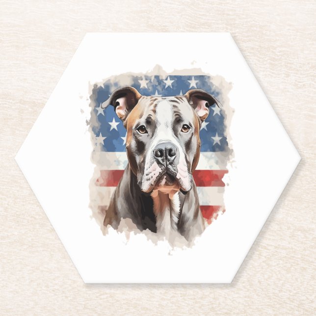 ALL AMERICAN DOG-lovers pit bull  Paper Coaster (Front)