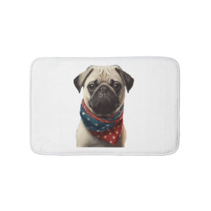 ALL AMERICAN DOG-lovers Pug  Bath Mat