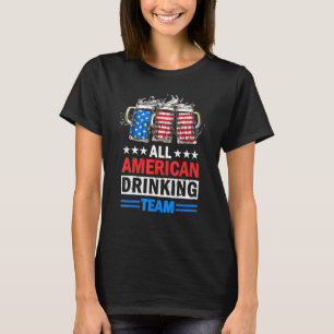 All American Drinking Team Apparel Us Beer Glass J T-Shirt
