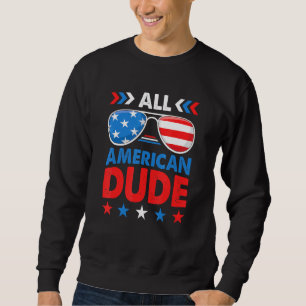 All American Dude 4th Of July Sunglasses Boys Kids Sweatshirt