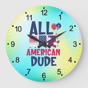 All American Dude-96993 Large Clock