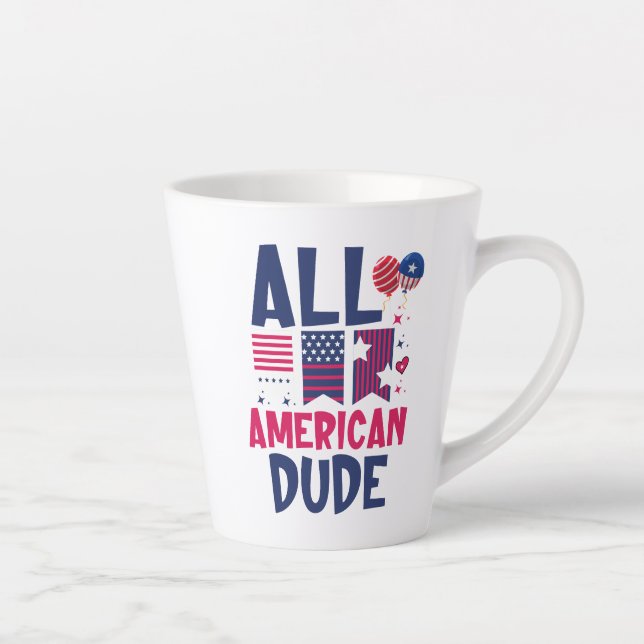 All American Dude-96993 Latte Mug (Right)