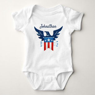 All American Eagle & Flag Patriotic Baby Bodysuit