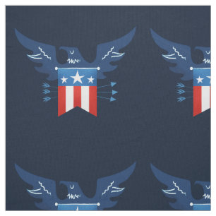 All American Eagle & Flag Patriotic Fabric