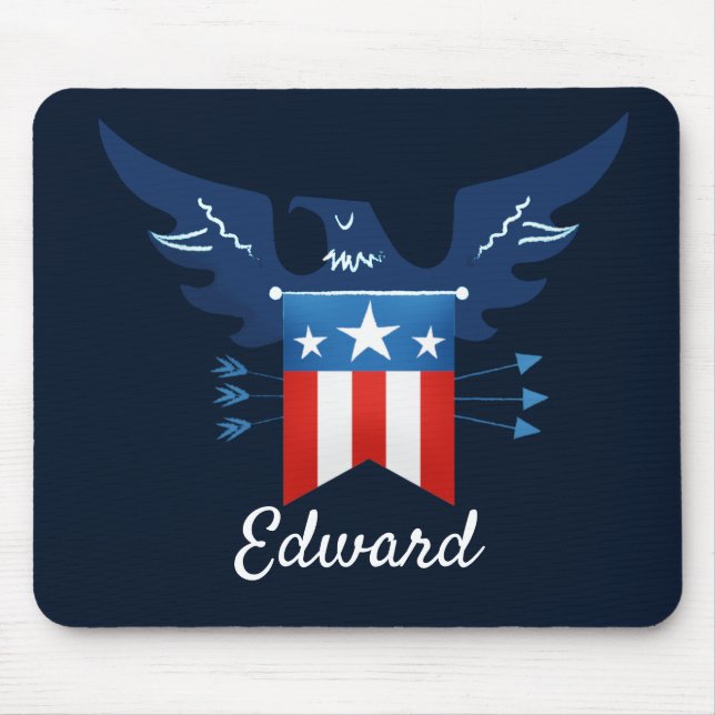 All American Eagle & Flag Patriotic Mouse Pad (Front)