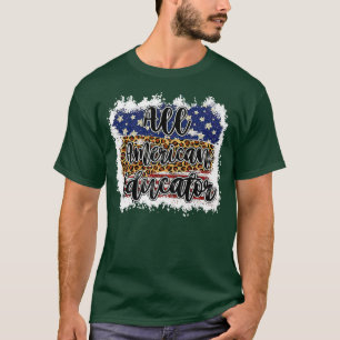 All American Educator Leopard Matching School Prem T-Shirt