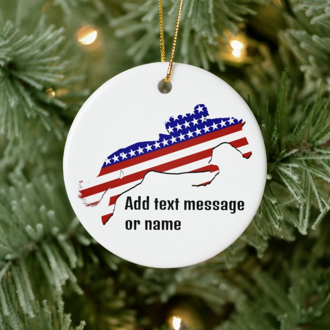 All-American Equestrian Rider Ceramic Tree Decoration (Tree)