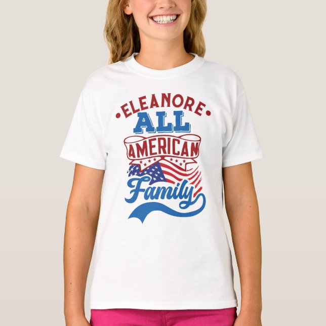 All american family 4th july patriotic matching T-Shirt (Front)