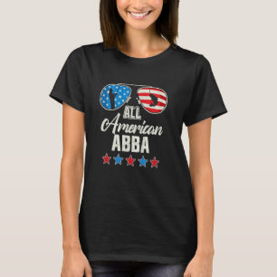 All American Fishing Abba 4th Of July US Flag Sung T-Shirt
