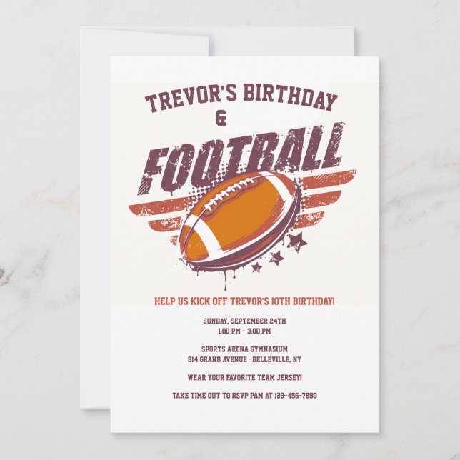 All American Football Invitation (Front)