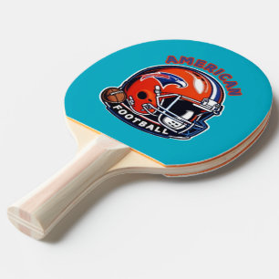 All-American Game Day Vibes – Vintage Helmet Style Ping Pong Paddle