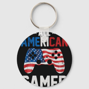 All American Gamer 4th Of July Boys Toddler Patrio Key Ring