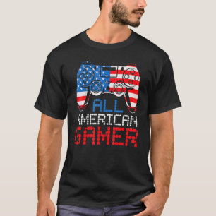 All American Gamer 4th Of July Video Games Boys Te T-Shirt