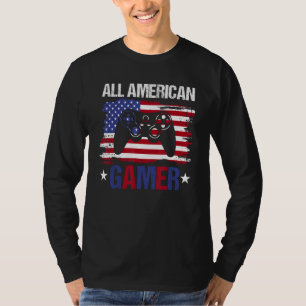 All American Gamer America Flag For Men T-Shirt
