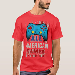 All American Gamer Patriotic Video Game 4th of Jul T-Shirt