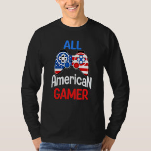 All American Gamer Patriotic Video Game 4th Of Jul T-Shirt