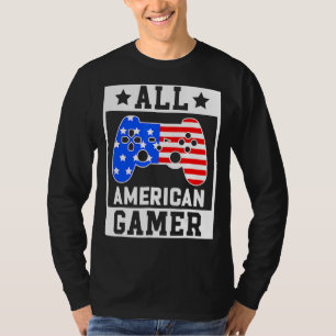 All American Gamer Video Game Flag American 4th Of T-Shirt