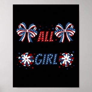 All American Girl 4th July Coquette Bows American Poster