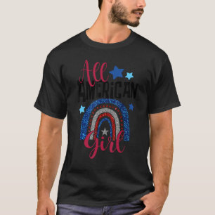 All American Girl 4th July USA Flag Baby Youth Wom T-Shirt