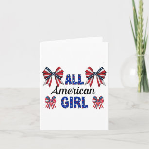 All American Girl 4th Of July Coquette Bows Americ Card