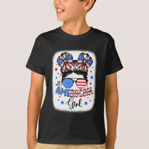 All American Girl 4th Of July Shirt Daughter Messy