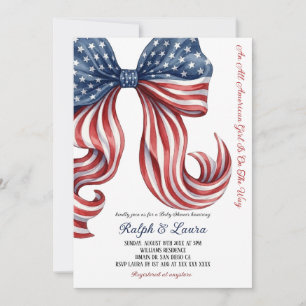 All American Girl Baby Patriotic Baby Shower Invitation