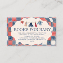 All American Girl Baby Shower Books for Baby Card