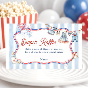 All American Girl Baby Shower Diaper Raffle Enclosure Card