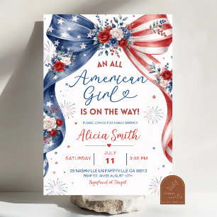 All American Girl Baby Shower Invitation
