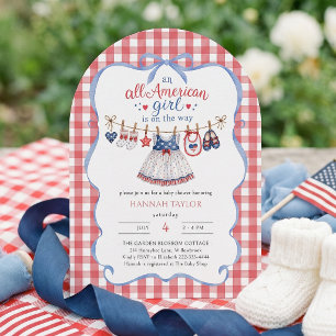 All American Girl Baby Shower Invitation