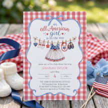 All American Girl Baby Shower Invitation