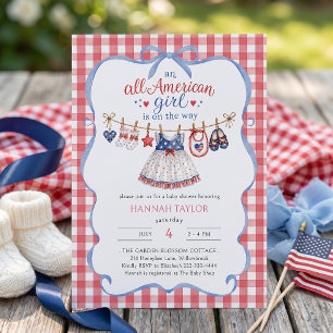 All American Girl Baby Shower Invitation