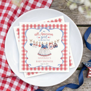 All American Girl Baby Shower Napkin
