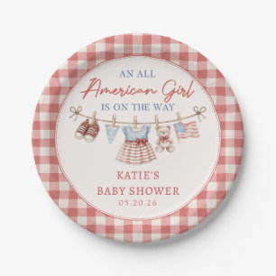 All American Girl Baby Shower Paper Plate