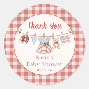 All American Girl Baby Shower Sticker