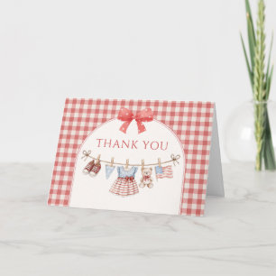 All American Girl Baby Shower Thank You Card