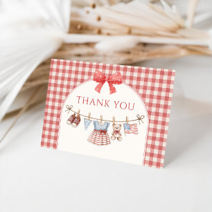 All American Girl Baby Shower Thank You Card