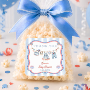 All American Girl Baby Shower Thank You Square Sticker