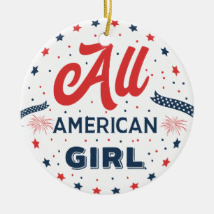 All American Girl Badge Ornament