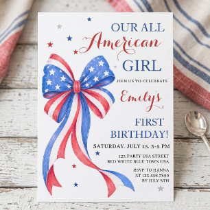 All American Girl Birthday Invitation