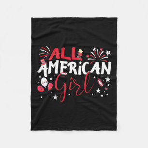 All American Girl For Independence Day Girls Patri Fleece Blanket
